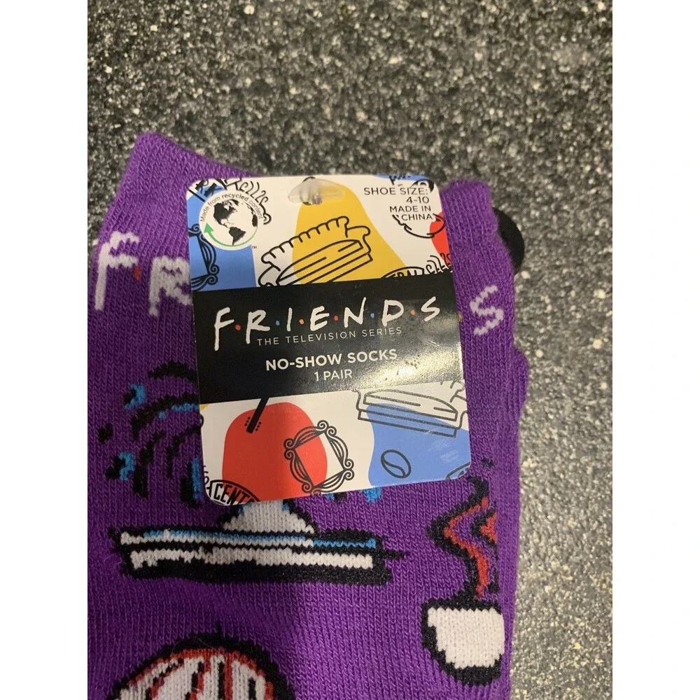 FRIENDS The Television Series Purple No Show Socks Shoe Size 4-10
